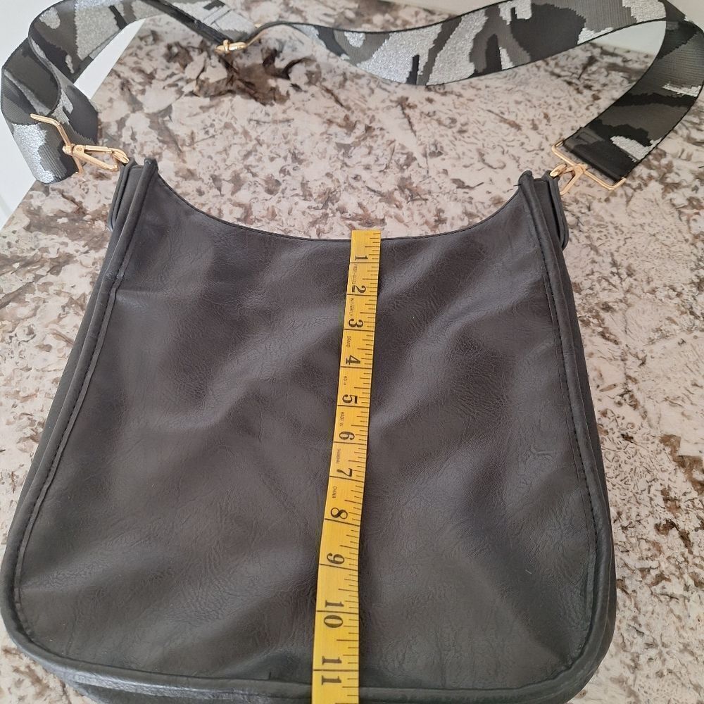 Ah dorned Black vegan leather crossbody‎